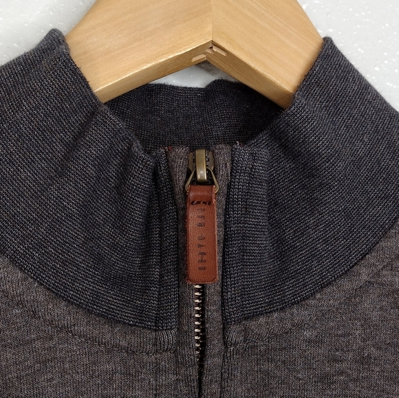 Ted Baker London Men's Brown Cotton Quarter Zip-Up Long Sleeve Sweater Sz XL - Picture 6 of 13